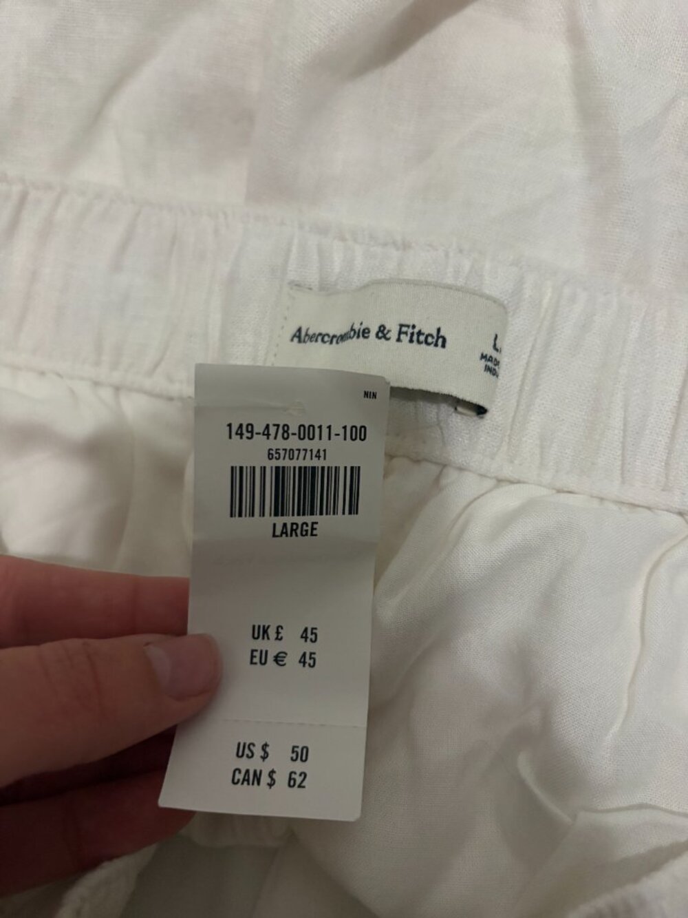NWT Abercrombie & Fitch Ultra High Rise Linen Blend Pull On Shorts - Picture 4 of 5